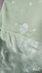 将图像加载到图库查看器中， Women's Lakhnavi Handcrafted Cotton Chikankari Unstitched Kurti Fabric - HONC0368476