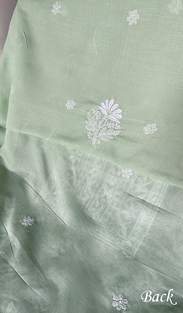 Women's Lakhnavi Handcrafted Cotton Chikankari Unstitched Kurti Fabric - HONC0368476