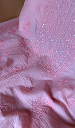 Load image into Gallery viewer, Pure Mul Chanderi Chikankari 3 Pc Unstitched Suit Set