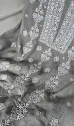 Load image into Gallery viewer, Women's Lakhnavi Handcrafted Mul Chanderi Unstitched Kurta And Dupatta Set - HONC0374454