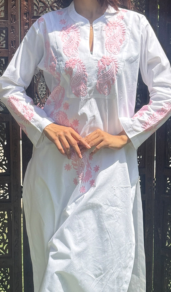 Women's Lucknowi Handcrafted Cotton Chikankari Kurti - HONC0273979