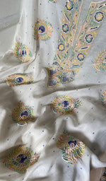 Load image into Gallery viewer, Women's Lakhnavi Handcrafted Mul Chanderi Unstitched Kurta And Dupatta Set - HONC0751469