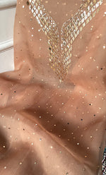 将图像加载到图库查看器中， Alfia Women&#39;s Lakhnavi Handcrafted Pure Organza Chikankari Unstitched Kurta And Dupatta Set- HONC0328068
