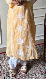 Load image into Gallery viewer, Women's Lakhnavi Handcrafted Kota Cotton Chikankari Kurti - HONC0360457