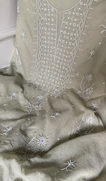 Load image into Gallery viewer, Women's Lakhnavi Handcrafted Chanderi Silk Unstitched Chikankari Full Suit - HONC0354638