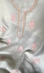 Load image into Gallery viewer, Women&#39;s Lakhnavi Handcrafted Chanderi Silk Unstitched Kurta And Dupatta Set - HONC0321968
