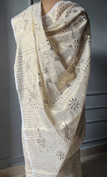 Load image into Gallery viewer, Women&#39;s Lakhnavi Handcrafted  Tissue Chanderi Chikankari Saree - HONC0304301
