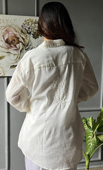 Load image into Gallery viewer, Women&#39;s Lakhnavi Handcrafted Cotton Chikankari Top - HONC0308387
