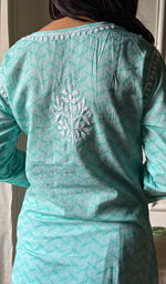 Load image into Gallery viewer, Women&#39;s Lucknowi Handcrafted Cotton Chikankari Kurti - HONC0290215
