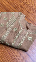将图像加载到图库查看器中， Women&#39;s Lucknowi Handcrafted  Cotton Chikankari Kurti - HONC0301083
