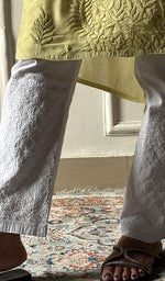 Load image into Gallery viewer, Women's Lucknowi Handcrafted Cotton Chikankari Pant - HONC0346714