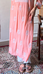 Load image into Gallery viewer, Rupam Women's Lucknowi Handcrafted Modal Cotton Chikankari Kurti - HONC0211900