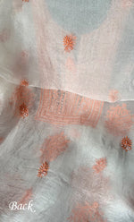 Load image into Gallery viewer, Women&#39;s Lakhnavi Handcrafted Pure Organza Chikankari Unstitched Kurta And Dupatta Set- HONC0299225

