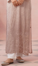 将图像加载到图库查看器中， Safiya Women's Lakhnavi Handcrafted Viscose Georgette Chikankari Kurti - HONC04654925
