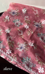 将图像加载到图库查看器中， Disha Women's Lakhnavi Handcrafted Organza Chikankari Unstitched Kurti Fabric - HONC0332149