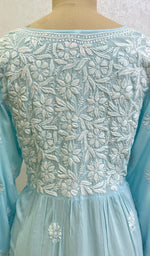 Load image into Gallery viewer, Women&#39;s Lucknowi Handcrafted Modal Cotton Chikankari Gown - HONC09530
