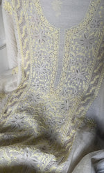 将图像加载到图库查看器中， Saanvi Women's Lakhnavi Handcrafted Mul Chanderi Unstitched Kurta And Dupatta Set- HONC0337743