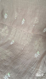 Load image into Gallery viewer, Women's Lakhnavi Handcrafted Mul Chanderi Unstitched Chikankari Full Suit Material - HONC0371975