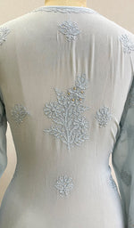 将图像加载到图库查看器中， Women's Lakhnavi Handcrafted Viscose Georgette Chikankari Kurti - HONC0139824
