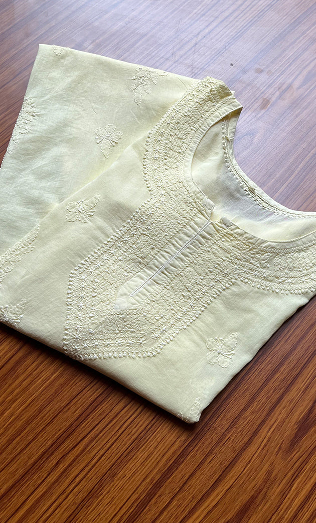 Women's Lakhnavi Handcrafted Cotton Chikankari Top - HONC0214055