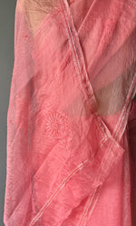 Load image into Gallery viewer, Amna Women&#39;s Lucknowi Handcrafted Pure Organza Silk Chikankari Saree - HONC0283192
