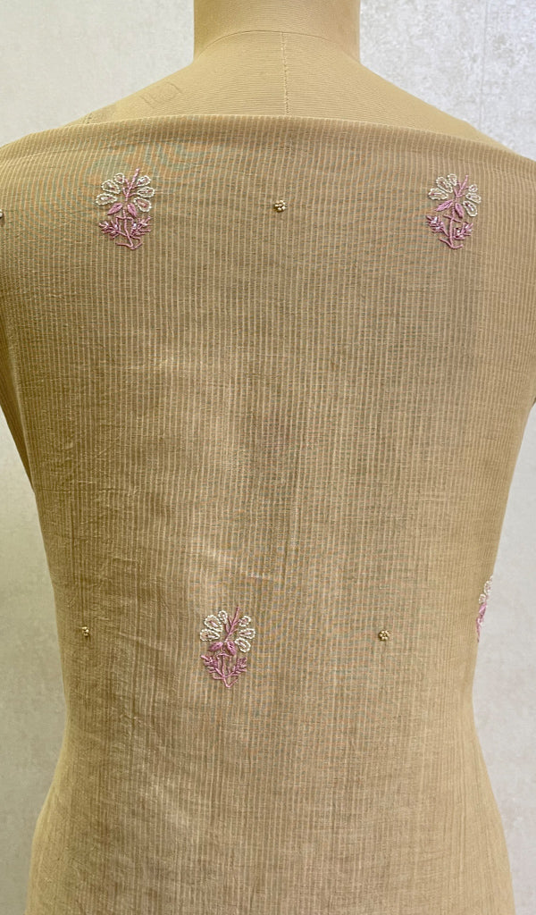 Women's Lakhnavi Handcrafted Maheswari Mul Chanderi Kurta And Dupatta Set-HONC062036