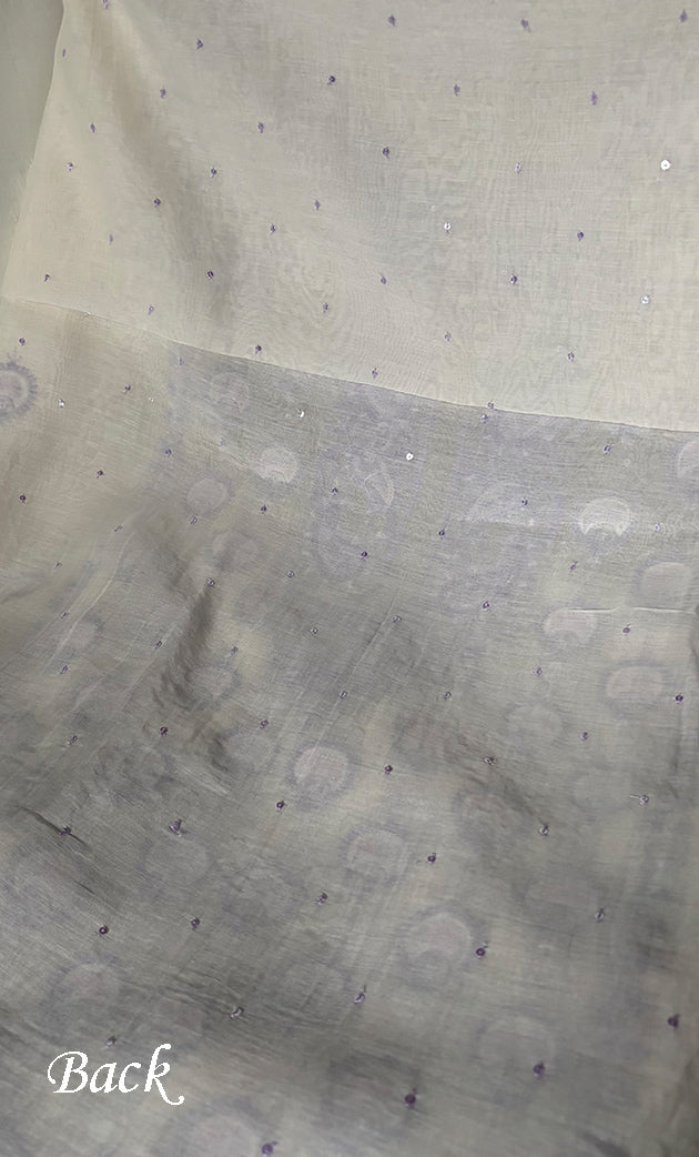 Women's Lakhnavi Handcrafted Unstitched Mul Chanderi Kurta And Dupatta Set - HONC0324072