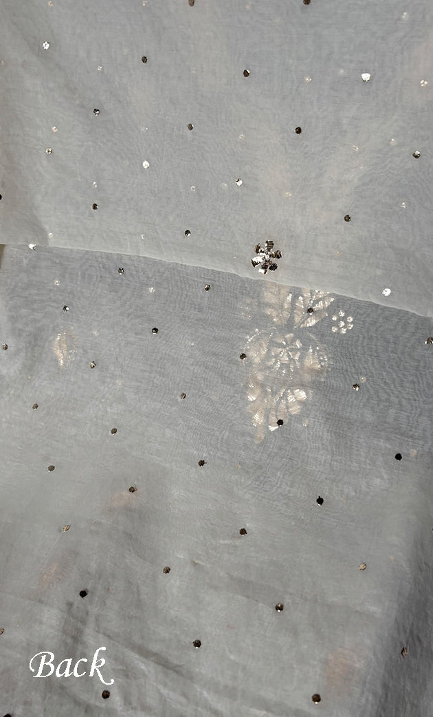 Women's Lakhnavi Handcrafted Unstitched Mul Chanderi Kurta And Dupatta Set - HONC0321821