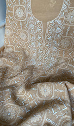 Load image into Gallery viewer, Aseel Women's Lakhnavi Handcrafted MUl Chanderi Unstitched Chikankari Full Suit - HONC0342157