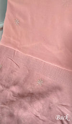 将图像加载到图库查看器中， Women's Lakhnavi Handcrafted Pure Silk Georgette Unstitched Chikankari Kurta And Dupatta Set- HONC0370414