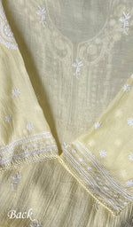 将图像加载到图库查看器中， Hana Women&#39;s Lakhnavi Handcrafted Mul Chanderi Semi - Stitched Kurta And Dupatta Set - HONC0290061
