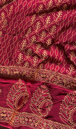 Load image into Gallery viewer, Lucknowi Handcrafted Pure Silk Georgette Chikankari Unstitched Men&#39;s Kurta Fabric - HONC0172044
