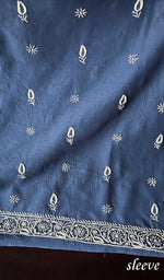 Load image into Gallery viewer, Lucknowi Handcrafted Maheshwari Mul Chanderi Chikankari Unstitched Men&#39;s Kurta Fabric - HONC0274612
