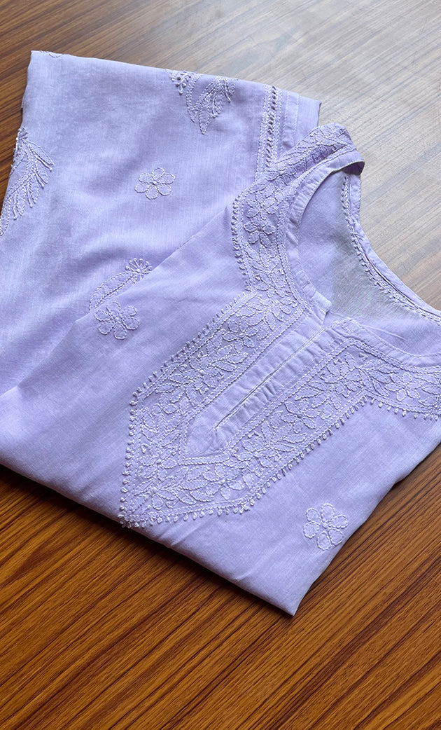 Women's Lakhnavi Handcrafted Cotton Chikankari Top - HONC0214056