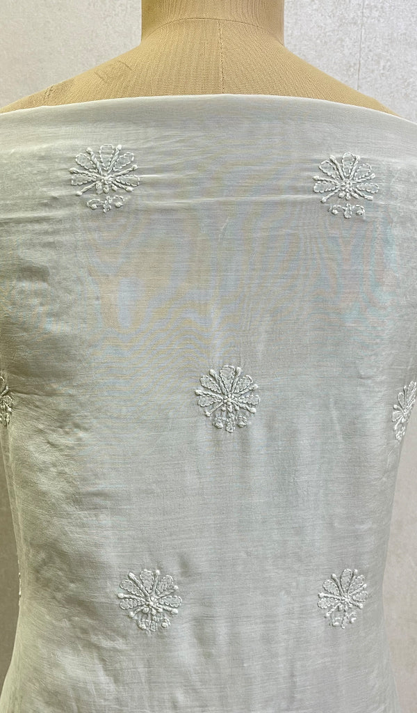 Women's Lucknowi Handcrafted Muslin Chikankari Suit Material - HONC0141207