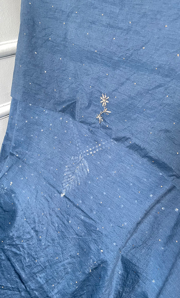 Women's Lakhnavi Handcrafted Mul Chanderi Unstitched Kurta And Dupatta Set - HONC0274496