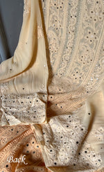 将图像加载到图库查看器中， Women&#39;s Lucknowi Handcrafted Viscose Georgette Semi - Stitched Chikankari Anarkali Full suit  - HONC0311034
