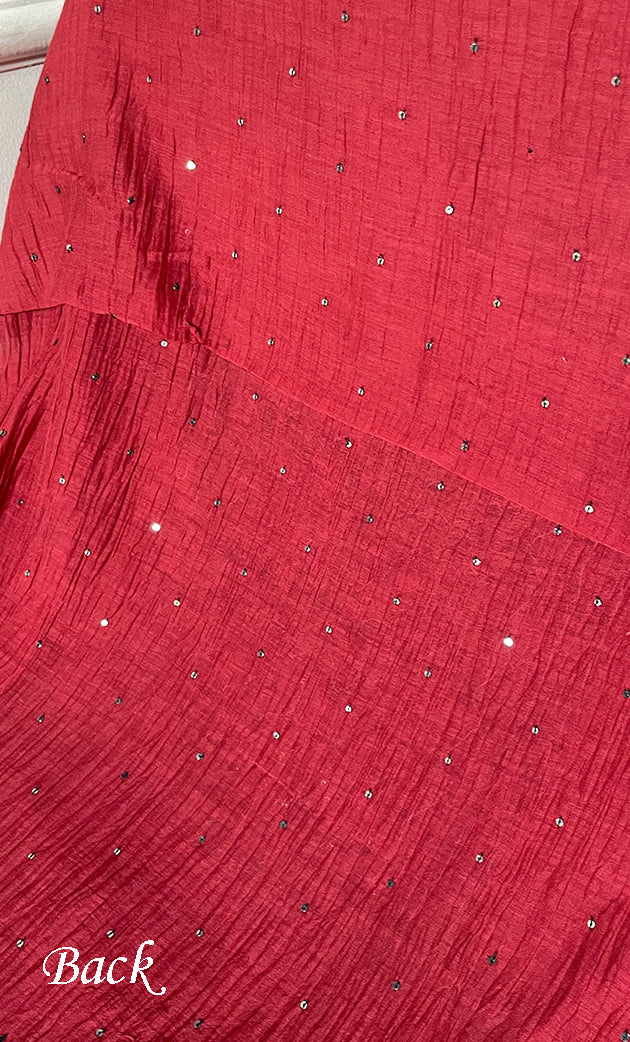 Women's Lakhnavi Handcrafted Unstitched Mul Chanderi Kurta And Dupatta Set - HONC0324074