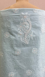 将图像加载到图库查看器中， Women's Lakhnavi Handcrafted Cotton Chikankari Unstitched Kurti Fabric - HONC0194861