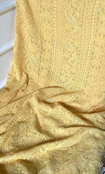 Load image into Gallery viewer, Women's Lucknowi Handcrafted Viscose Georgette Unstitched Chikankari Suit Material - HONC0299914