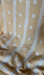 Load image into Gallery viewer, Women's Lucknowi Handcrafted Kota Cotton Chikankari Unstitched Kurta And Dupatta Set - HONC0340077