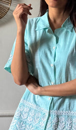 Load image into Gallery viewer, Arushi Women's Lakhnavi Handcrafted Cotton Chikankari Shirt - HONC0354142