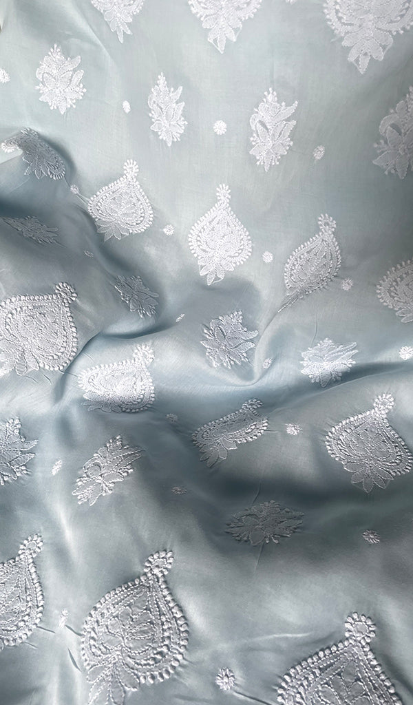 Women's Lakhnavi Handcrafted Cotton Unstitched Chikankari Full Suit Material - HONC0322458