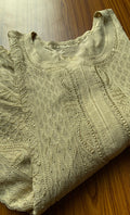 Yusra Women's Lakhnavi Handcrafted Viscose Georgette Chikankari Kurti - HONC0282703