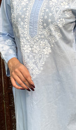 Load image into Gallery viewer, Shab Women&#39;s Lucknowi Handcrafted Cotton Chikankari Kurti - HONC0202470
