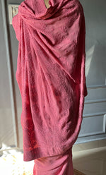 Load image into Gallery viewer, Women&#39;s Lakhnavi Handcrafted Viscose Georgette Chikankari Saree - HONC0301793
