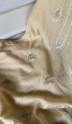 Load image into Gallery viewer, Mahira Women's Lakhnavi Handcrafted Mul Chanderi Unstitched Chikankari Full Suit - HONC0355240