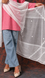 Women's Lucknowi Handcrafted Cotton Chikankari Dupatta - HONC0386457