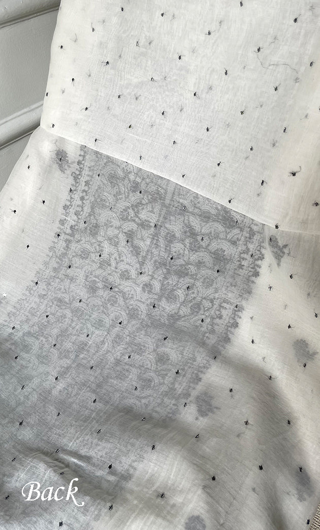 Women's Lakhnavi Handcrafted Mul Chanderi Unstitched Kurta And Dupatta Set- HONC0321263