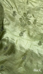 Load image into Gallery viewer, Women&#39;s Lakhnavi Handcrafted Tussar Silk Chikankari Full Suit Material -  HONC0269545
